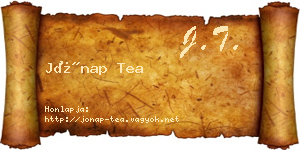 Jónap Tea névjegykártya